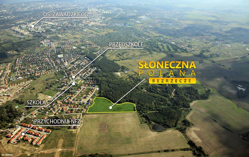 Zdjęcie lotnicze lokalizacji osiedla Słoneczna Polana
